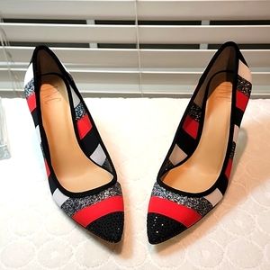INC Red/Black/White High Heeled Shoes size 9M